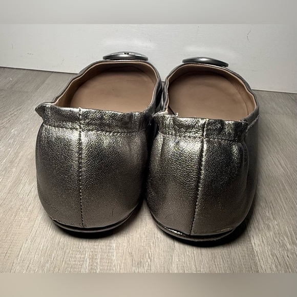 Tory Burch Minnie Metallic Silver/gray Leather Ballet Flat Women's Size 8 M - Picture 10 of 14